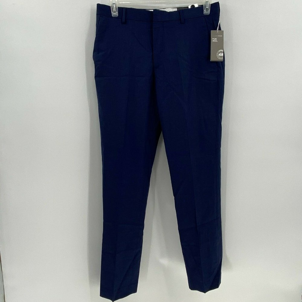 H&M mens pure wool regular fit pants 33R NWT